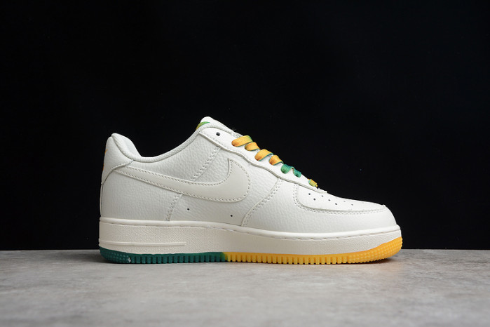 Nike Air Force 1 07 Low White Green Noise Yellow Shoes ZJ6695-303
