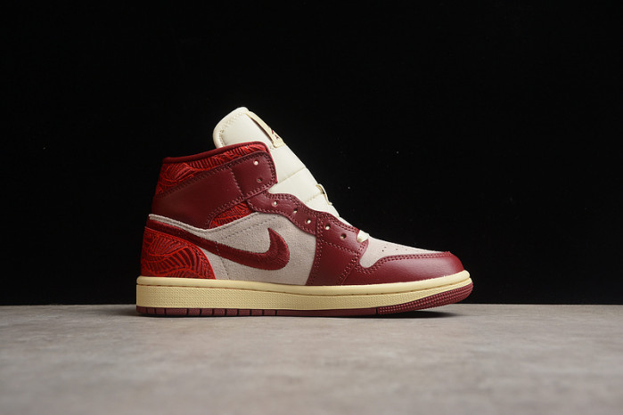 Jordan 1 Mid SE Tiki Leaf Team Red (Women