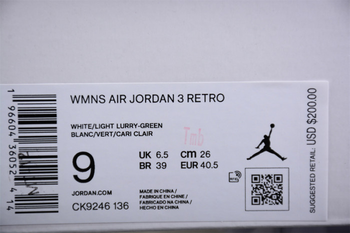Air Jordan 3 WMNS “Lucky Green” CK9246-136