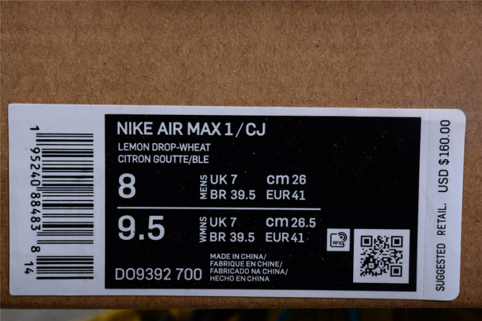 Travis Scott Nike Air Max 1 Wheat DO9392-700