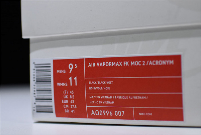 Acronym Nike Mens Air VaporMax Moc 2 Black Volt AQ0996-007