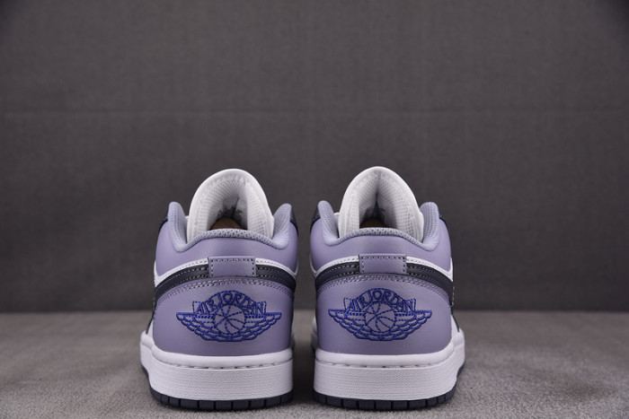 Air Jordan 1 Low White/Dark Blue Grey/Purple 553558-145
