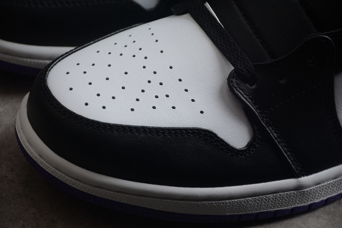 AIR JORDAN 1 MID WHITE BLACK PURPLE 554724-095