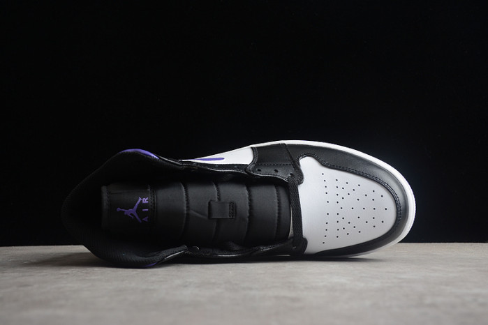 AIR JORDAN 1 MID WHITE BLACK PURPLE 554724-095