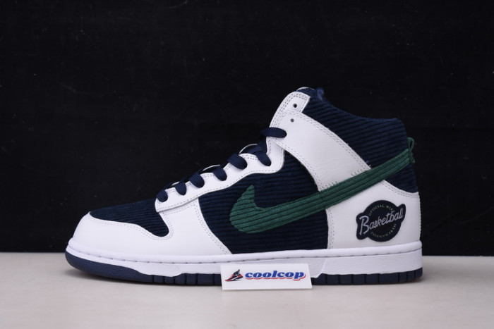 Nike SB Dunk High WHITE/MIDNIGHT NAVY-GREEN-VOLT DH0953-400